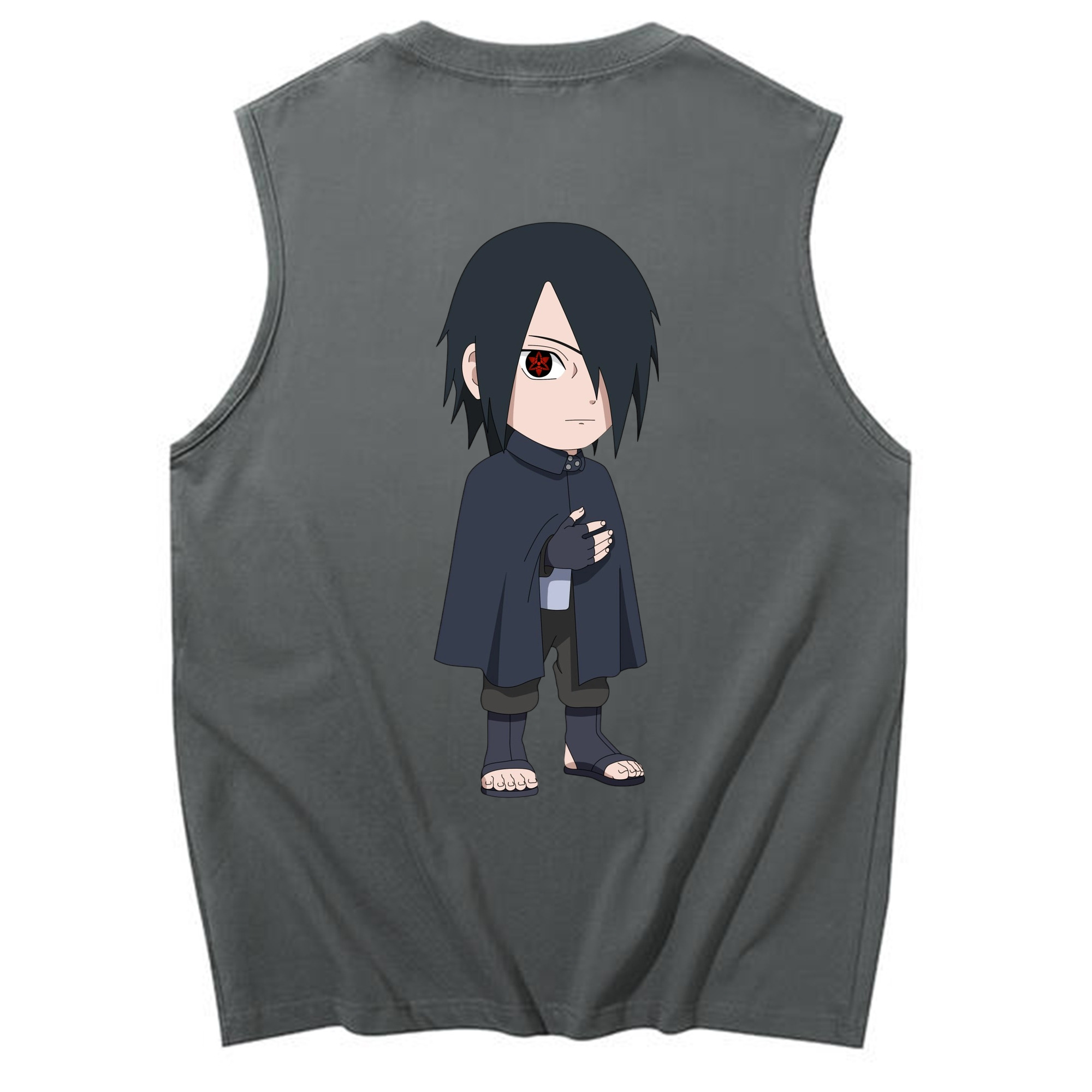 （画像用） NARUTO -ナルト- うちは サスケ Uchiha Sasuke コットン100％タンクトップ（背面プリント）